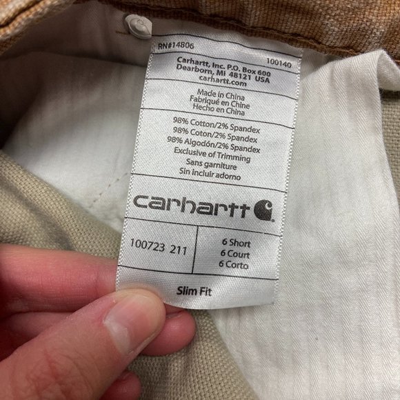 Carhartt Womens 100723 Brown Slim Fit Double Front Work Pants Size 6 Short - Picture 6 of 8